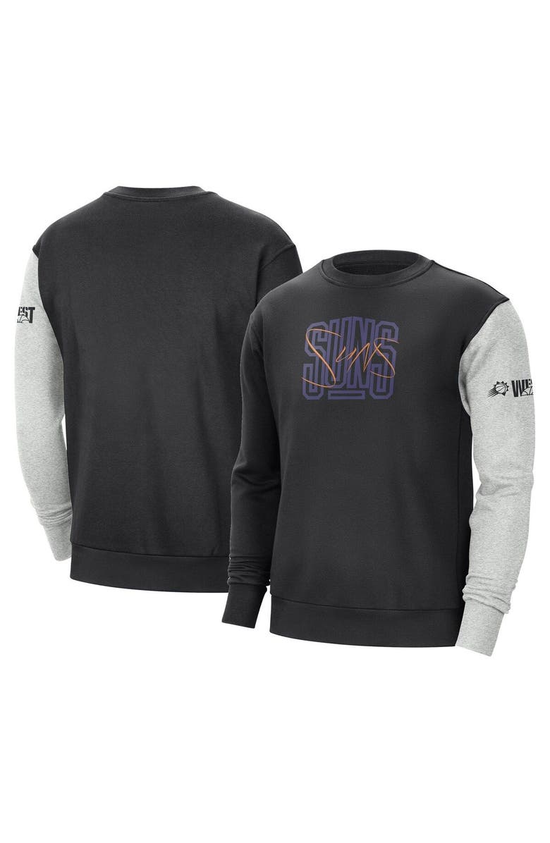 Nike Men's Nike Black/Heather Gray Phoenix Suns Courtside Versus Force & Flight Pullover Sweatshirt, Main, color, Black