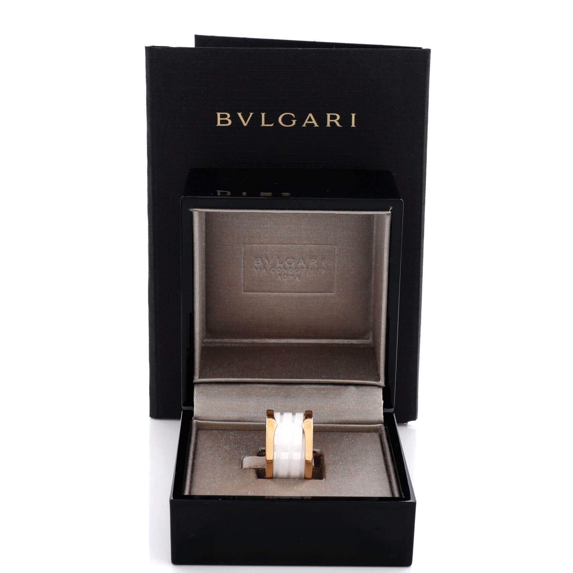 B.Zero1 Three Band Ring 18K Rose Gold and Ceramic, Alternate, color, Metallic Gold