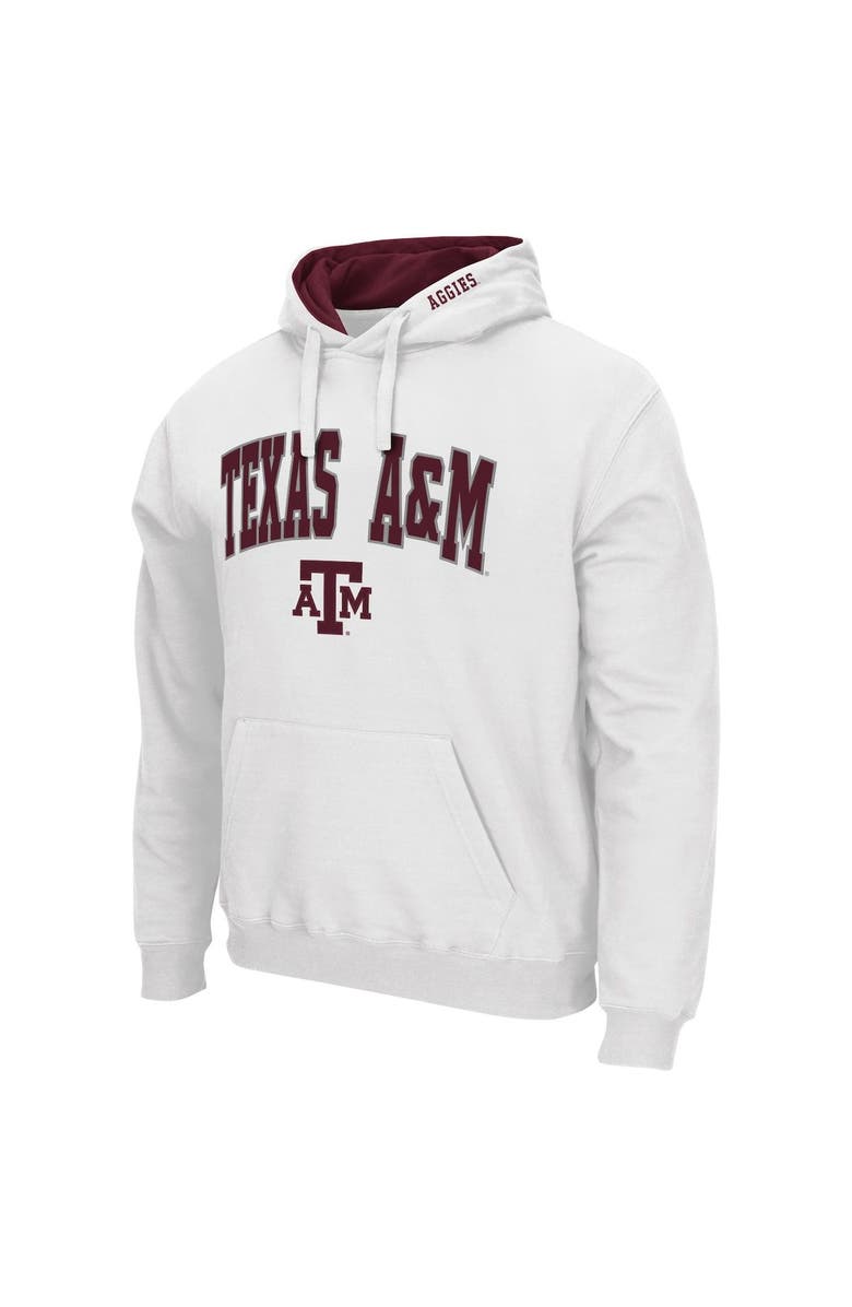 COLOSSEUM Men's Colosseum White Texas A&M Aggies Arch & Logo 3.0 Pullover Hoodie, Alternate, color, 