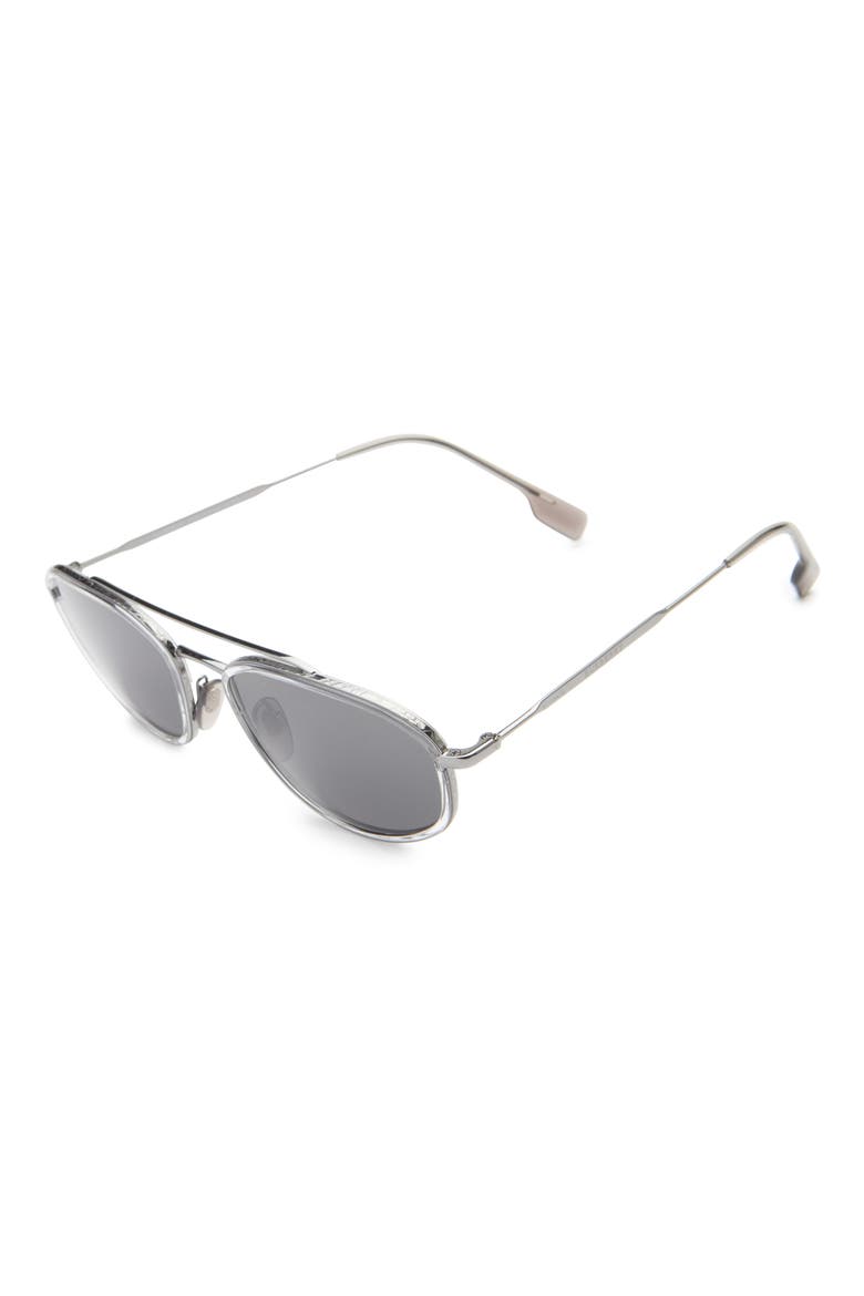56mm Modified Oval Sunglasses, Alternate, color, GUNMETAL