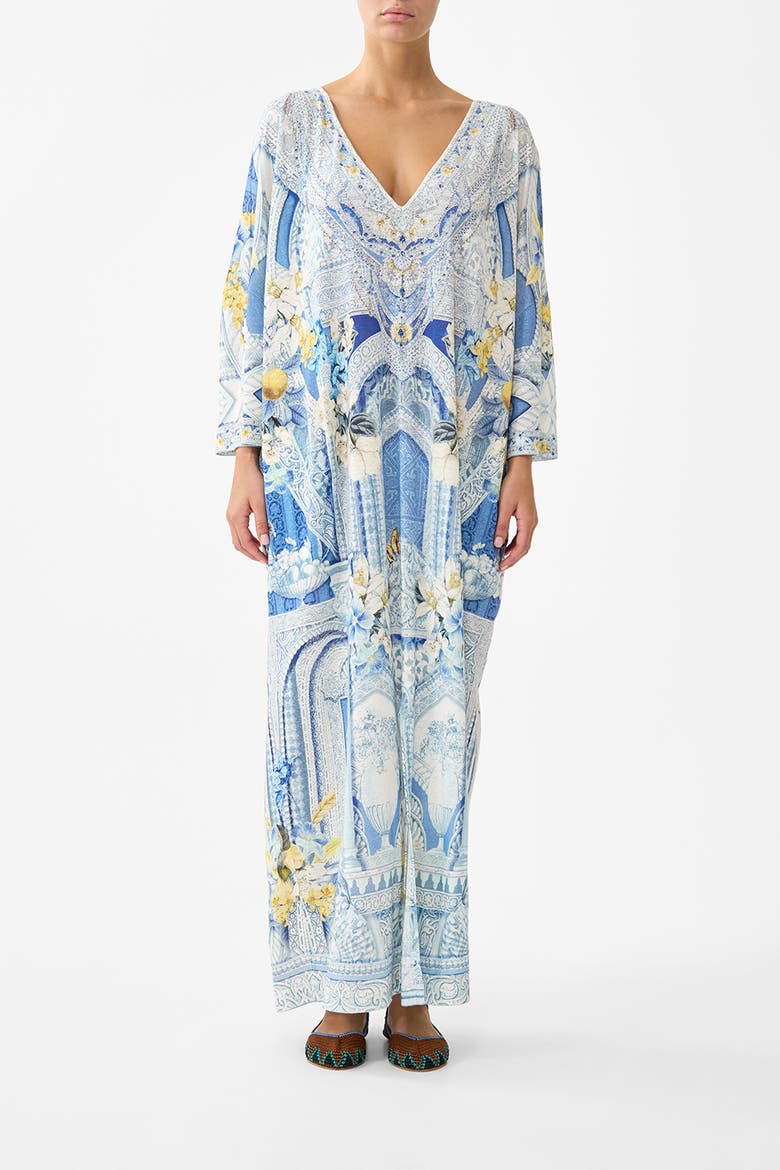 V Neck Batwing Kaftan, Main, color, De Nada Granada