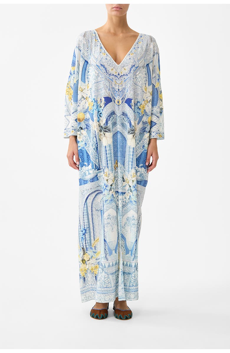 Camilla V Neck Batwing Kaftan, Main, color, De Nada Granada