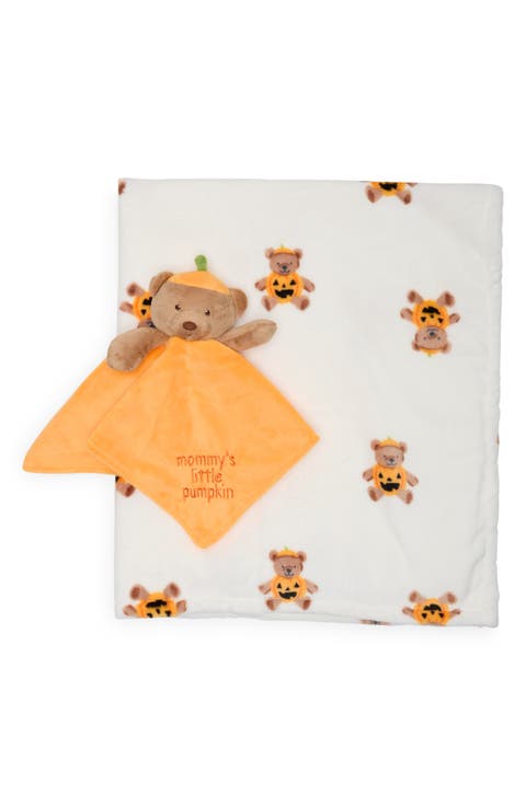 Pumpkin Bear Baby Blanket & Lovey Set