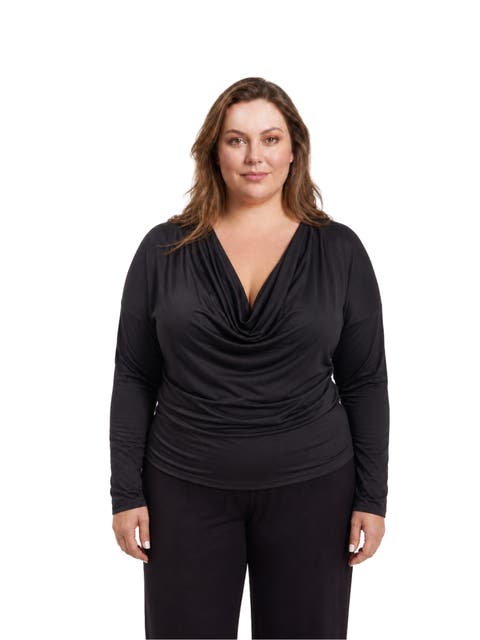 Elevate Curvy Cowl Neck Long Sleeve Top