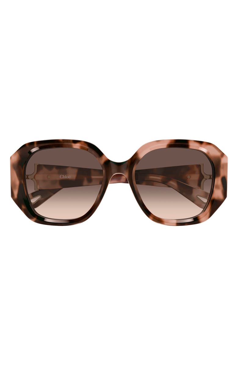 Chloé 56mm Square Sunglasses, Main, color, Havana