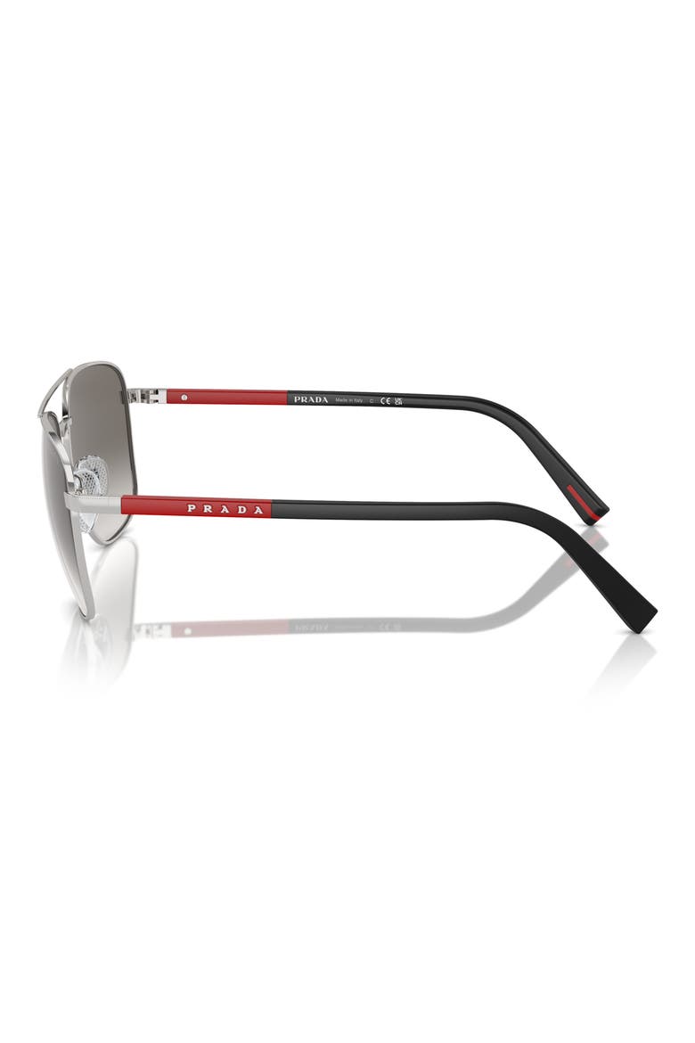 60mm Gradient Oval Sunglasses, Alternate, color, SILVER
