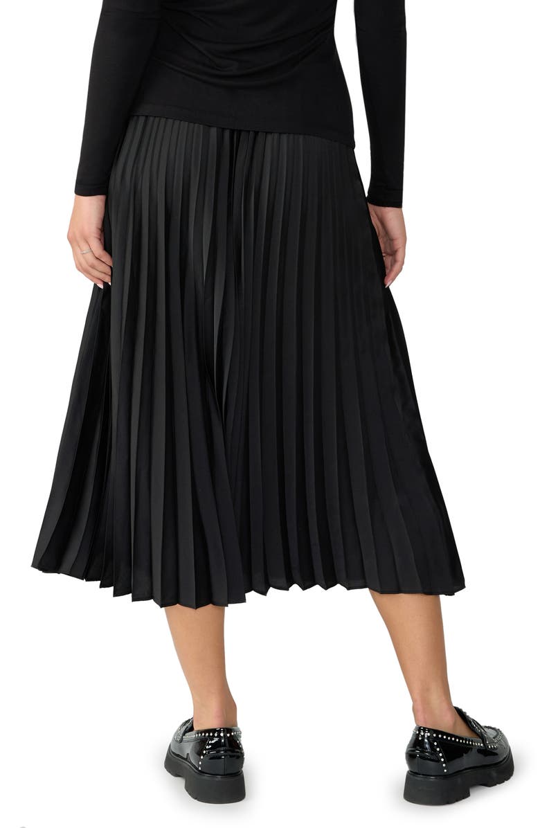 Sanctuary Everyday Pleated Satin Midi Skirt, Alternate, color, 