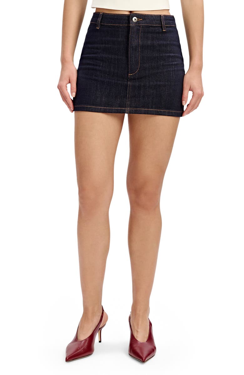 Bardot Maika Denim Miniskirt, Main, color, Dark Denim