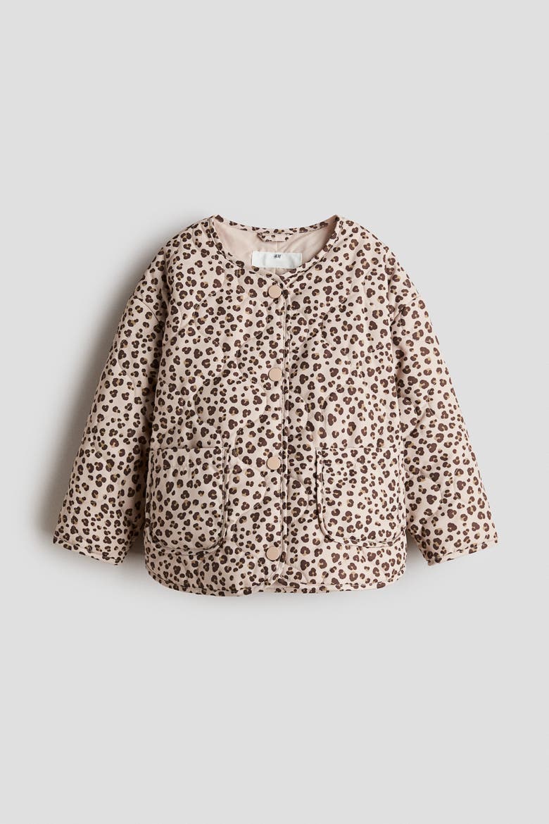 Quilted Jacket, Main, color, Beige/leopard print
