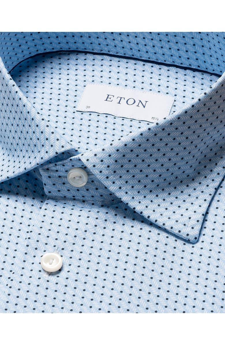 Eton Slim Fit Dot Print Stretch Dress Shirt, Alternate, color, 