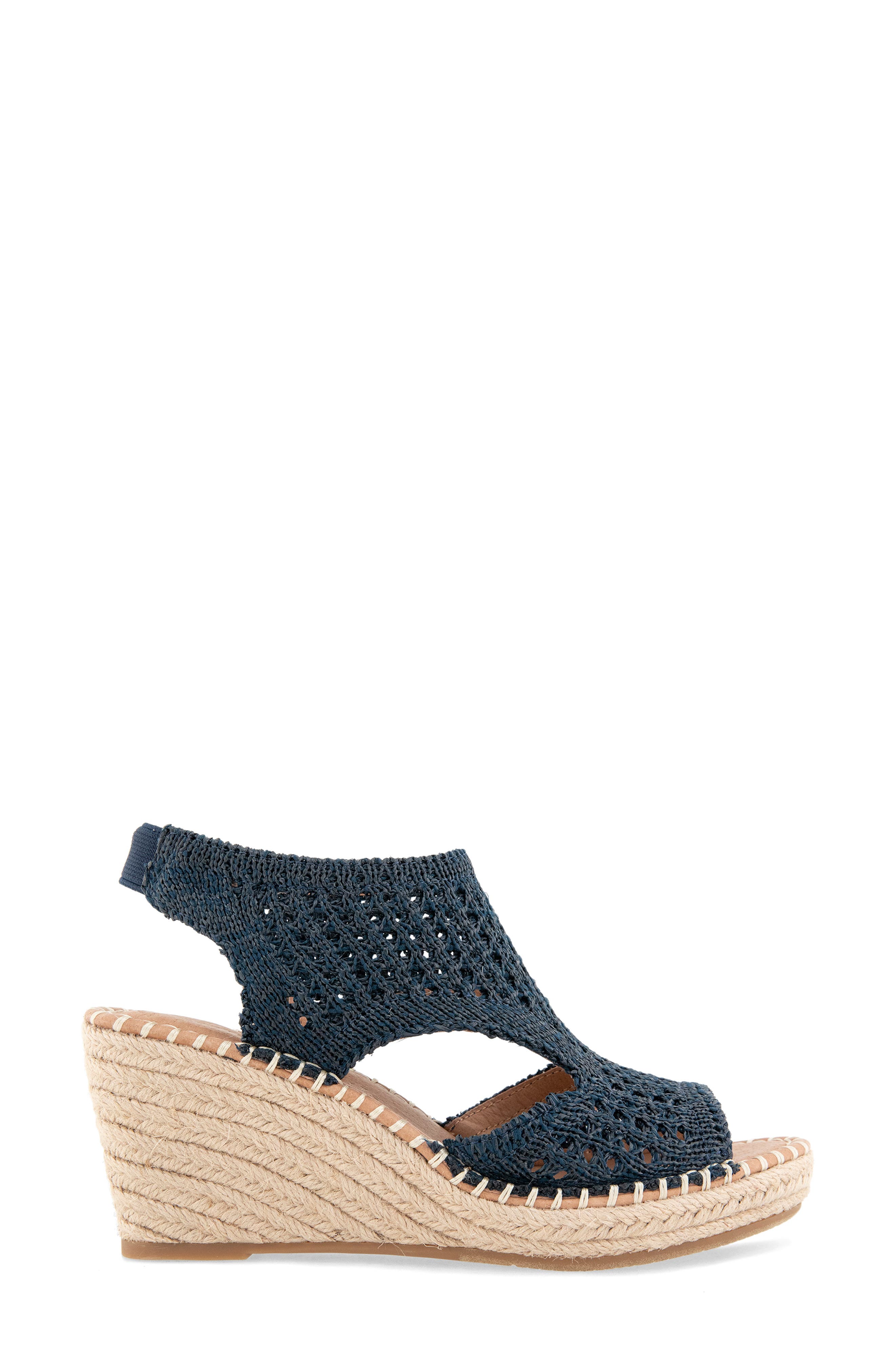 Cody Cutout Espadrille Wedge Sandal, Alternate, color, NAVY KNIT