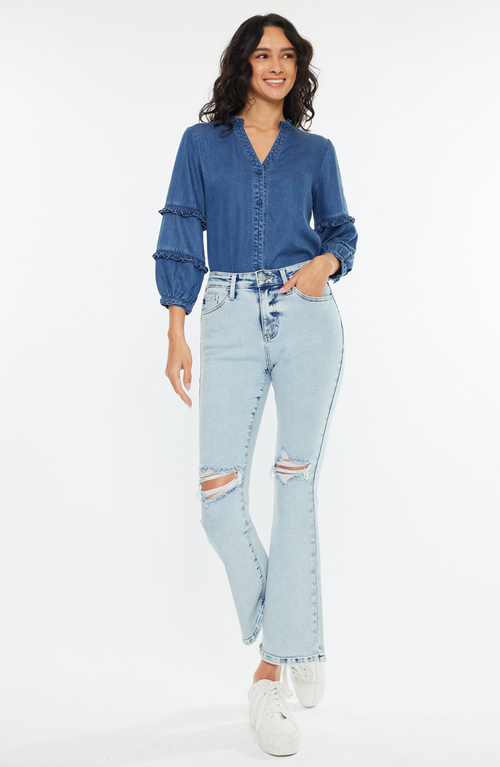 Kancan Benny Essentials High Rise Bootcut Jeans In Blue