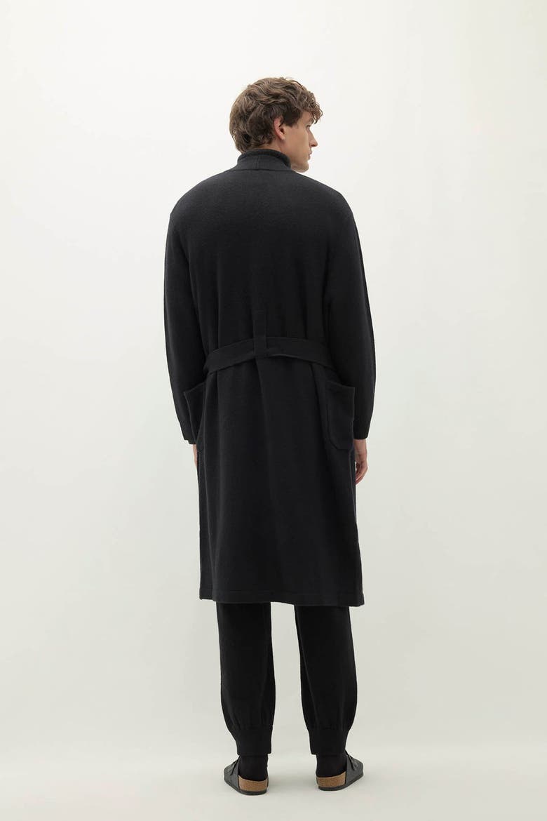 Angus Cashmere Robe, Alternate, color, Black