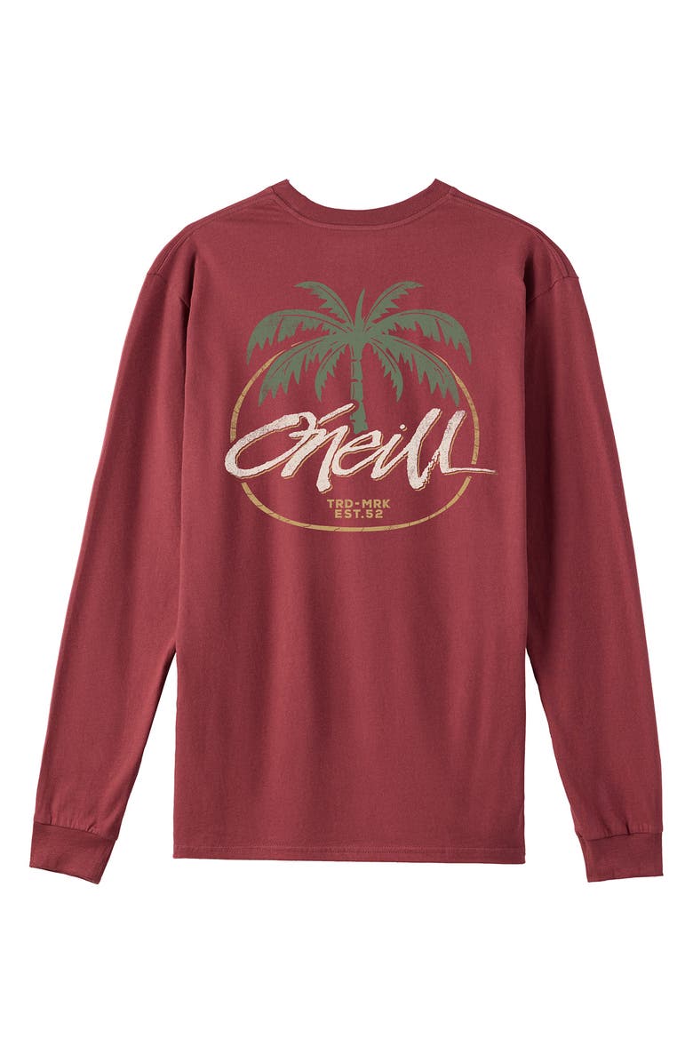 O'Neill Kids' Home Grown Long Sleeve Cotton Graphic T-Shirt, Alternate, color, Oxblood Red