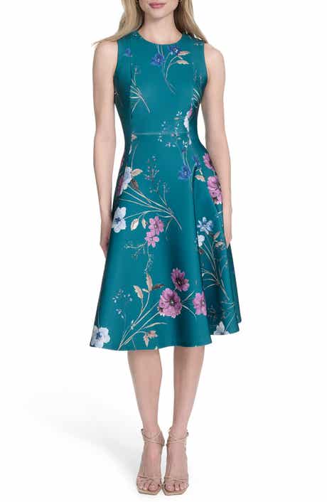 Calvin Klein Floral Sleeveless Fit & Flare Midi Dress