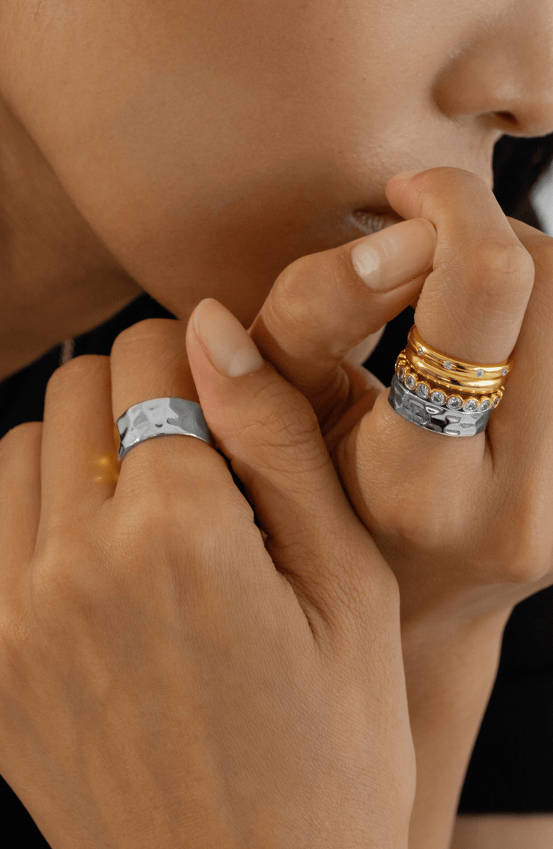 Bearfruit Jewelry 18k Gold Plated Sterling Silver Fiona Ring Holiday Gift Idea, Alternate, color, Silver