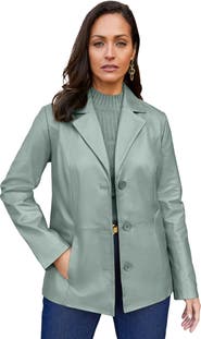 Jessica London Leather Blazer