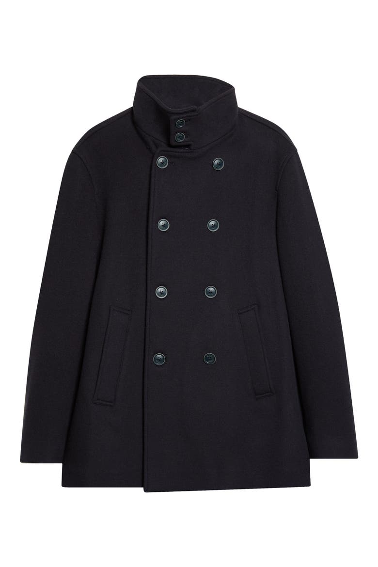 Regular Fit Wool Blend Peacoat, Main, color, 9290 DARK BLUE