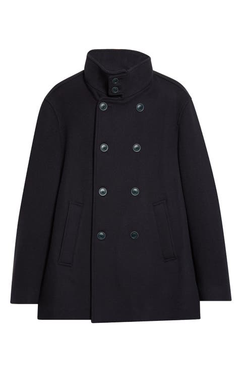 Regular Fit Wool Blend Peacoat