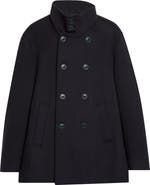 Herno Regular Fit Wool Blend Peacoat