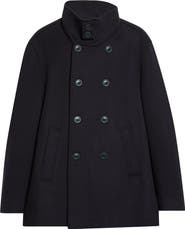 Herno Regular Fit Wool Blend Peacoat