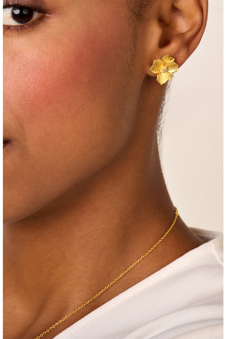 Jasmine Small Studs, Alternate, color, Yellow 18k Gold Plated
