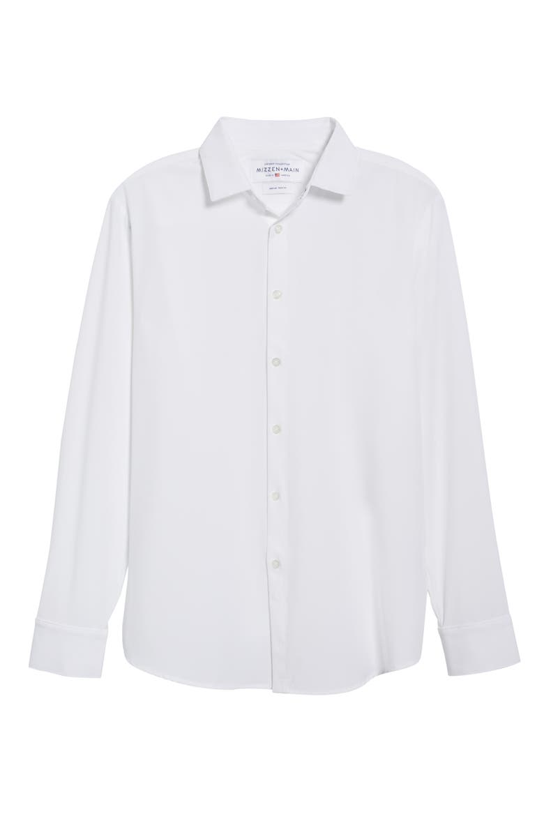 Manhattan Trim Fit Shirt, Alternate, color, WHITE