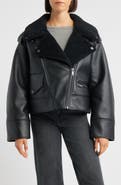 UGG® Finnian Oversize Faux Leather & LuxeFluff Moto Jacket