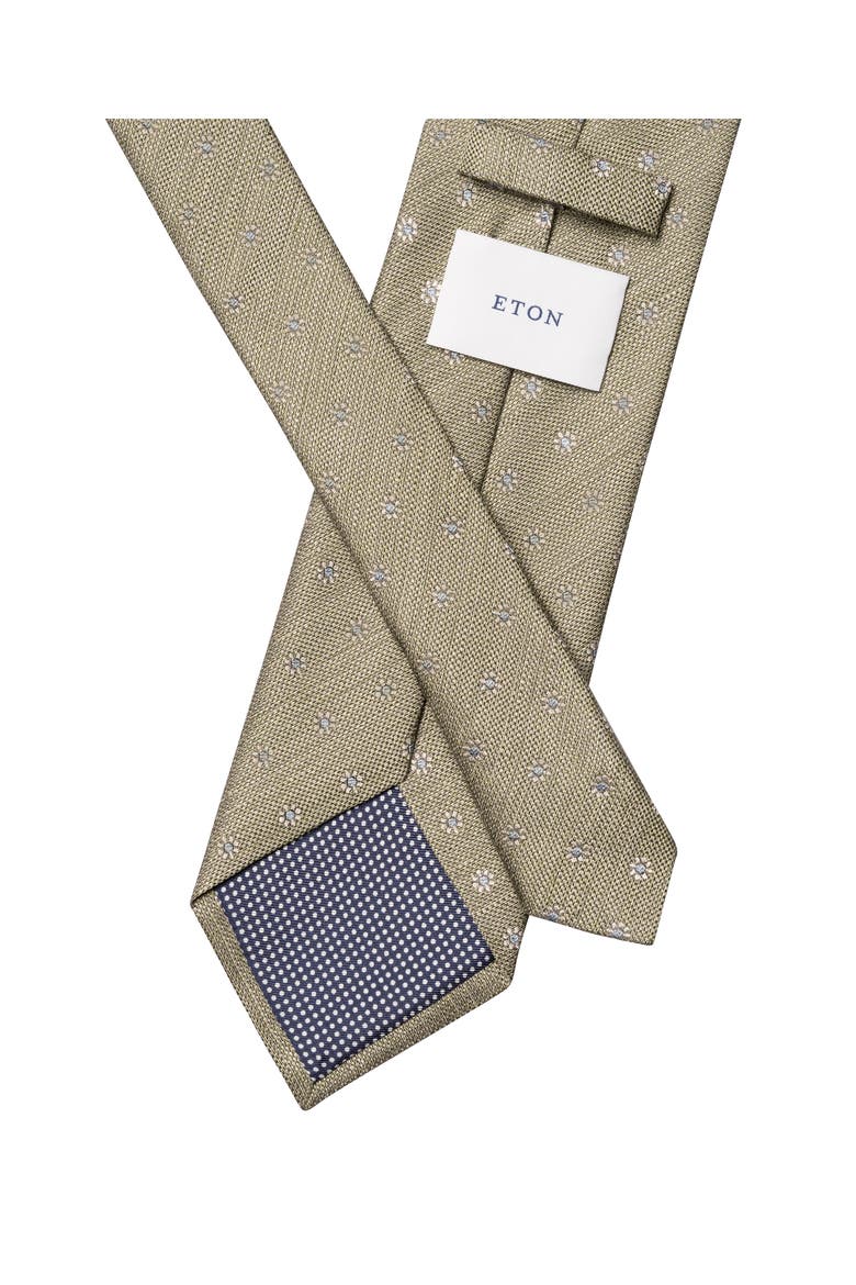 Light Green Floral Linen & Silk Tie, Alternate, color, LIGHT GREEN