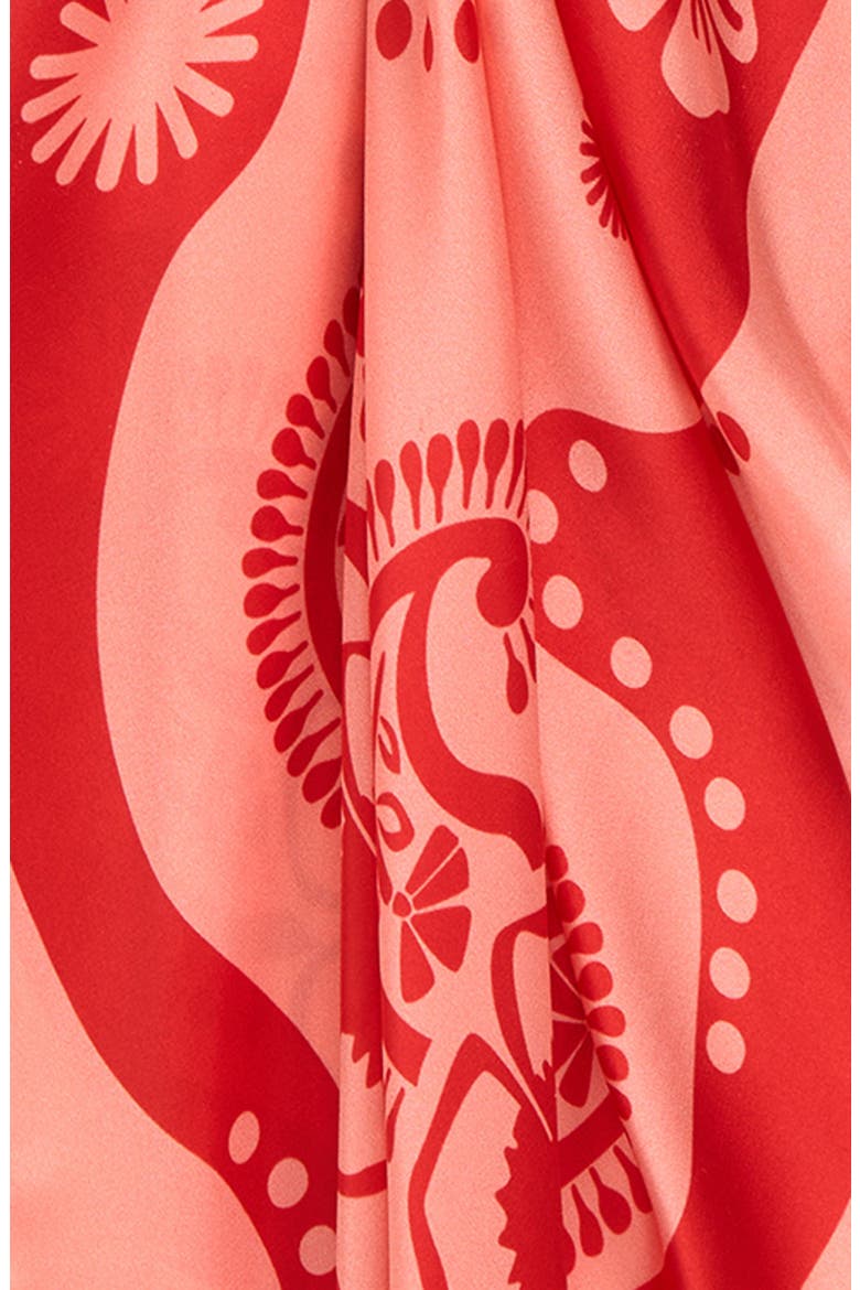 Paisley Print Scrunchie Scarf, Alternate, color, PEACH COMBO