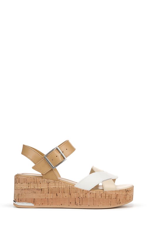 Sarto By Franco Sarto Tilly Ankle Strap Platform Wedge Sandal In White Multi