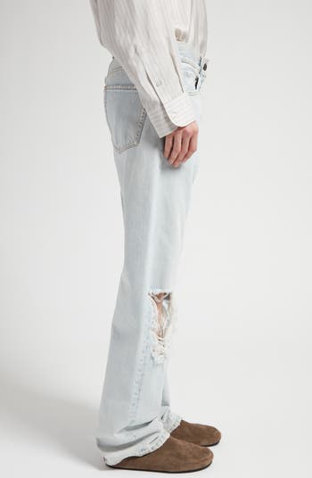 THE ROW Burty jean ダメージデニム THE ROW Burty Distressed Straight-Leg Jeans | Neiman Marcus