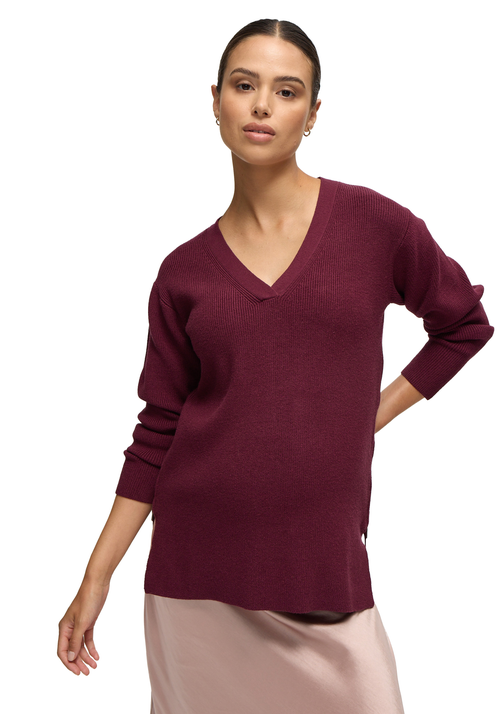 Ingrid & Isabel Side Zip Nursing Maternity Sweater In Pink