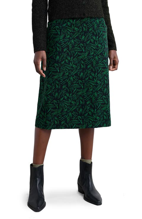 Forest View Floral Organic Cotton Corduroy A-Line Skirt