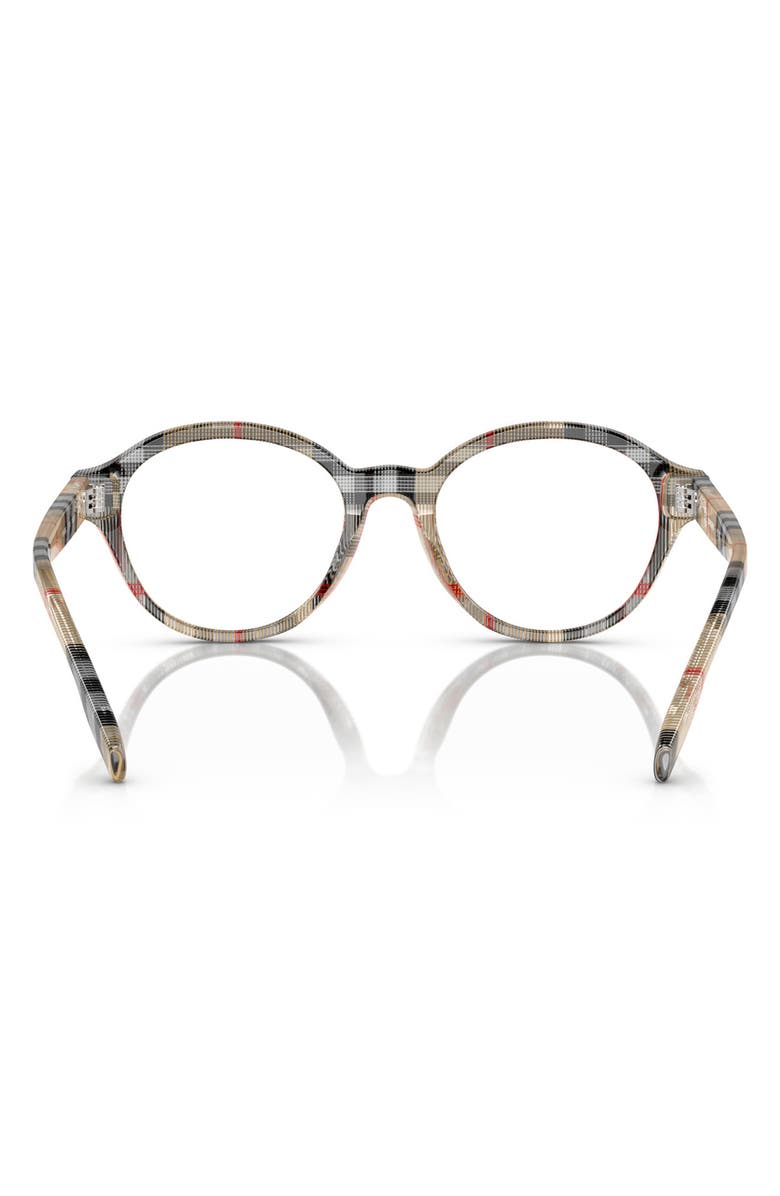 Burberry 48mm Phantos Optical Glasses, Alternate, color, Vintage Check / Demo Lens