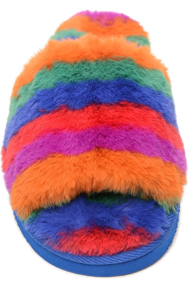 Minnetonka Faux Fur Slide Slipper, Alternate, color,