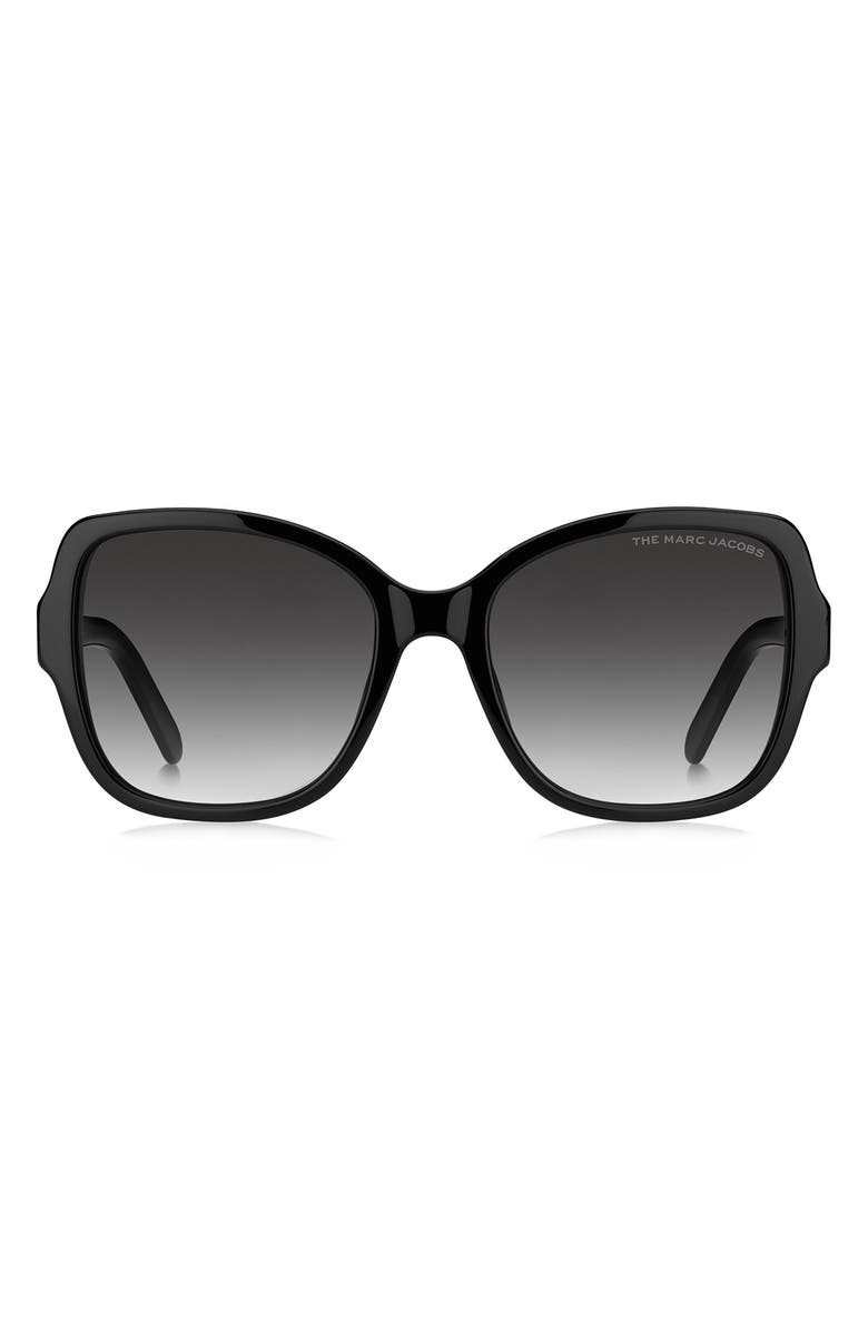 Marc Jacobs 55mm Square Sunglasses, Main, color, Black / Grey Shaded