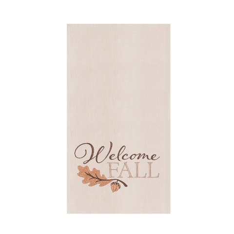 Acorn Leaf "Welcome Fall" 100% Cotton Flour Sack Kitchen Dishtowel