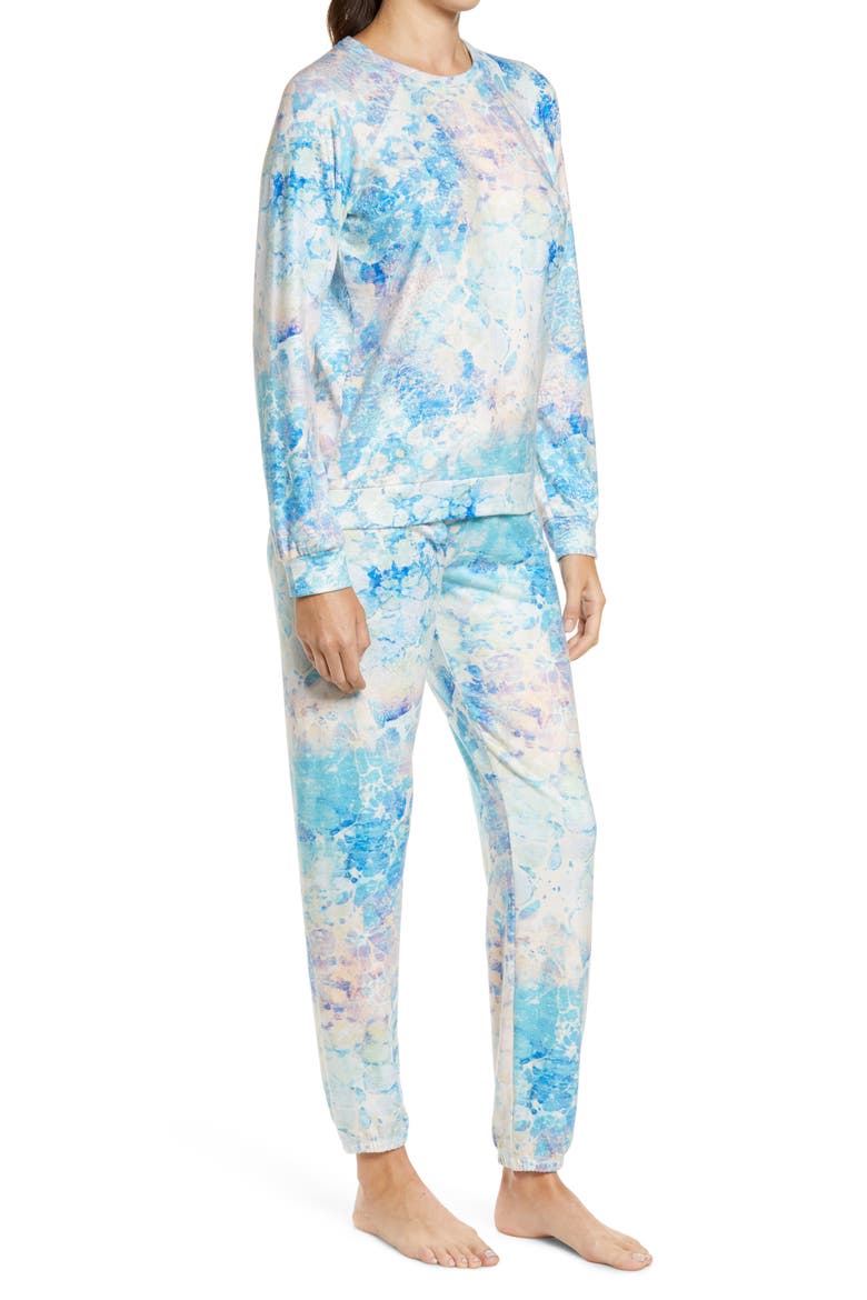 Peachy Jersey Pajamas, Alternate, color, BLUE