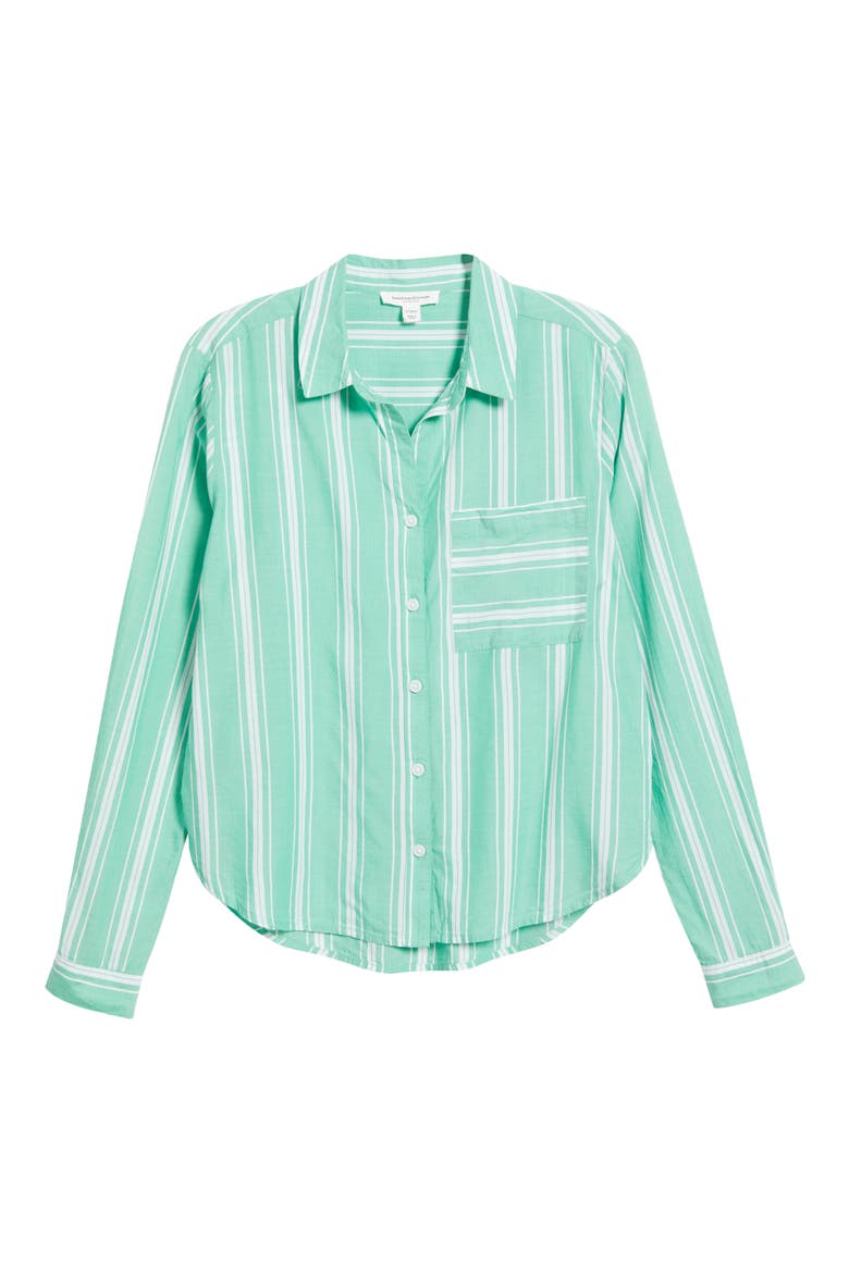Candy Stripe Cotton Blend Button-Up Shirt, Alternate, color, LAWN GREEN