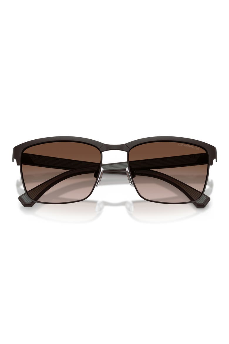 56mm Pillow Sunglasses, Alternate, color, MATTE BROWN / GRADIENT BROWN