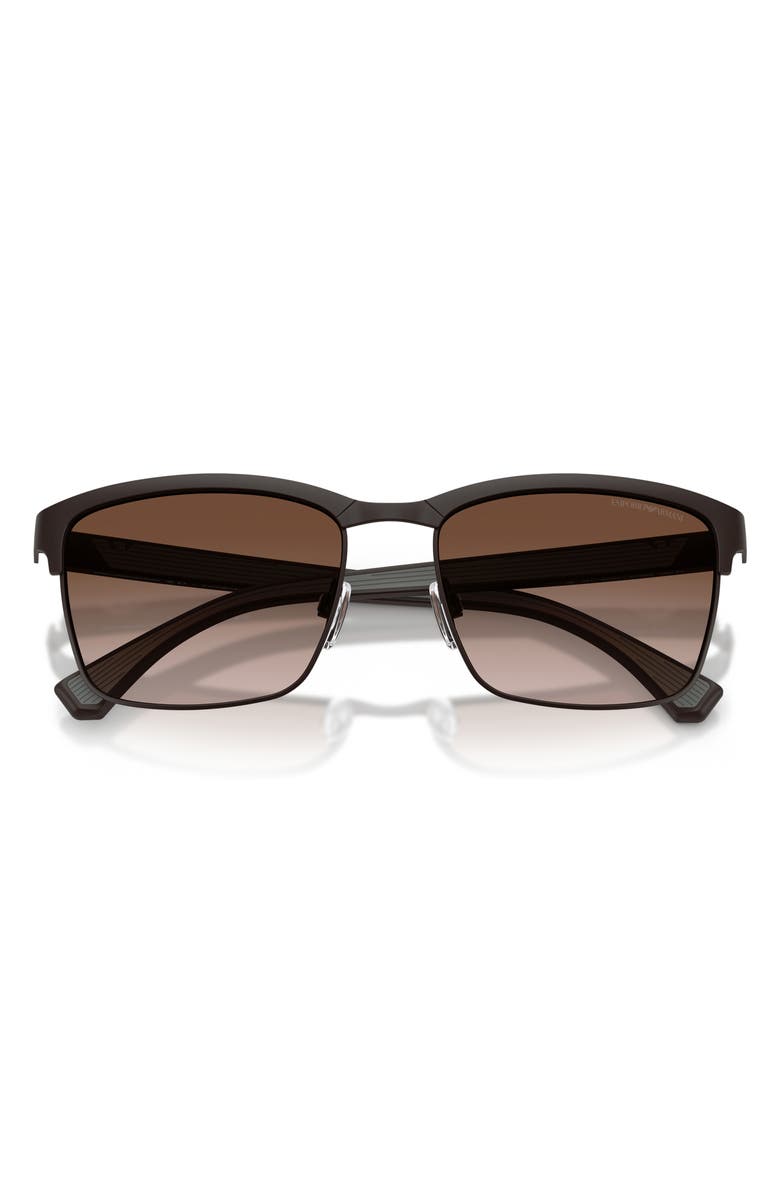 Emporio Armani 56mm Pillow Sunglasses, Alternate, color, Matte Brown / Gradient Brown
