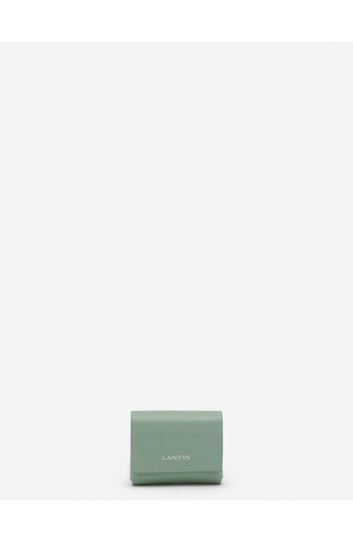Lanvin Signature Leather Case For Airpods Pro In Vert De Gris