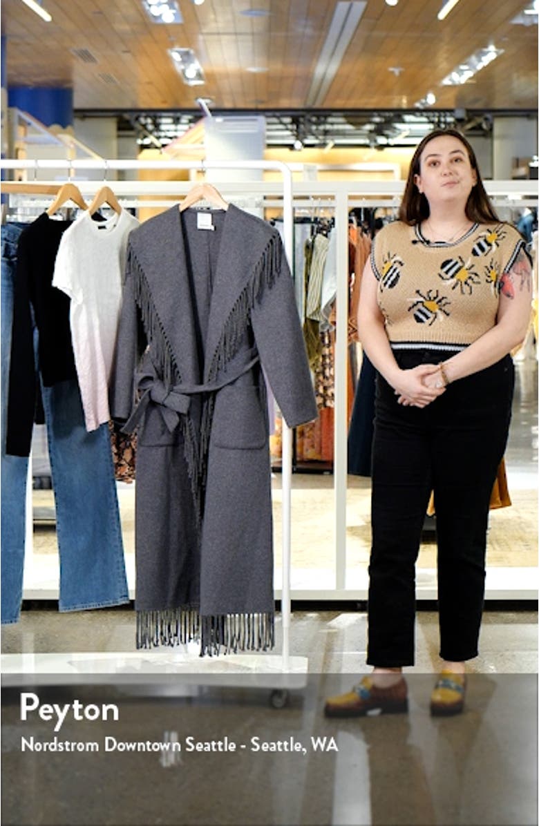 Carrie Fringe Wool Blend Robe Coat, sales video thumbnail