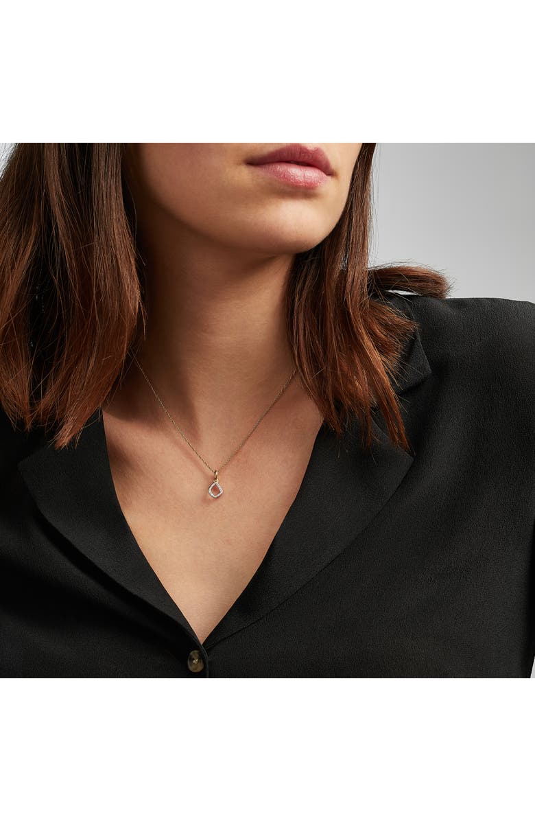 Monica Vinader Riva Mini Kite Diamond Pavé Pendant Charm, Alternate, color, Silver