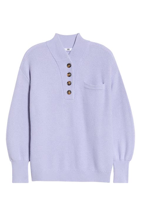 Cozy Cottonsilk™ Pocket Henley Sweater