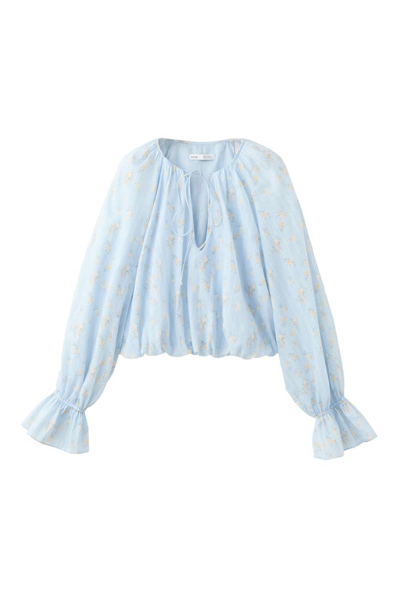 Floral Print Crop Top, Alternate, color, BLUE
