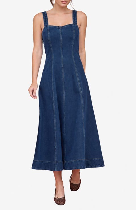 Sleeveless Denim Midi Dress