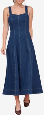Blu Pepper Sleeveless Denim Midi Dress