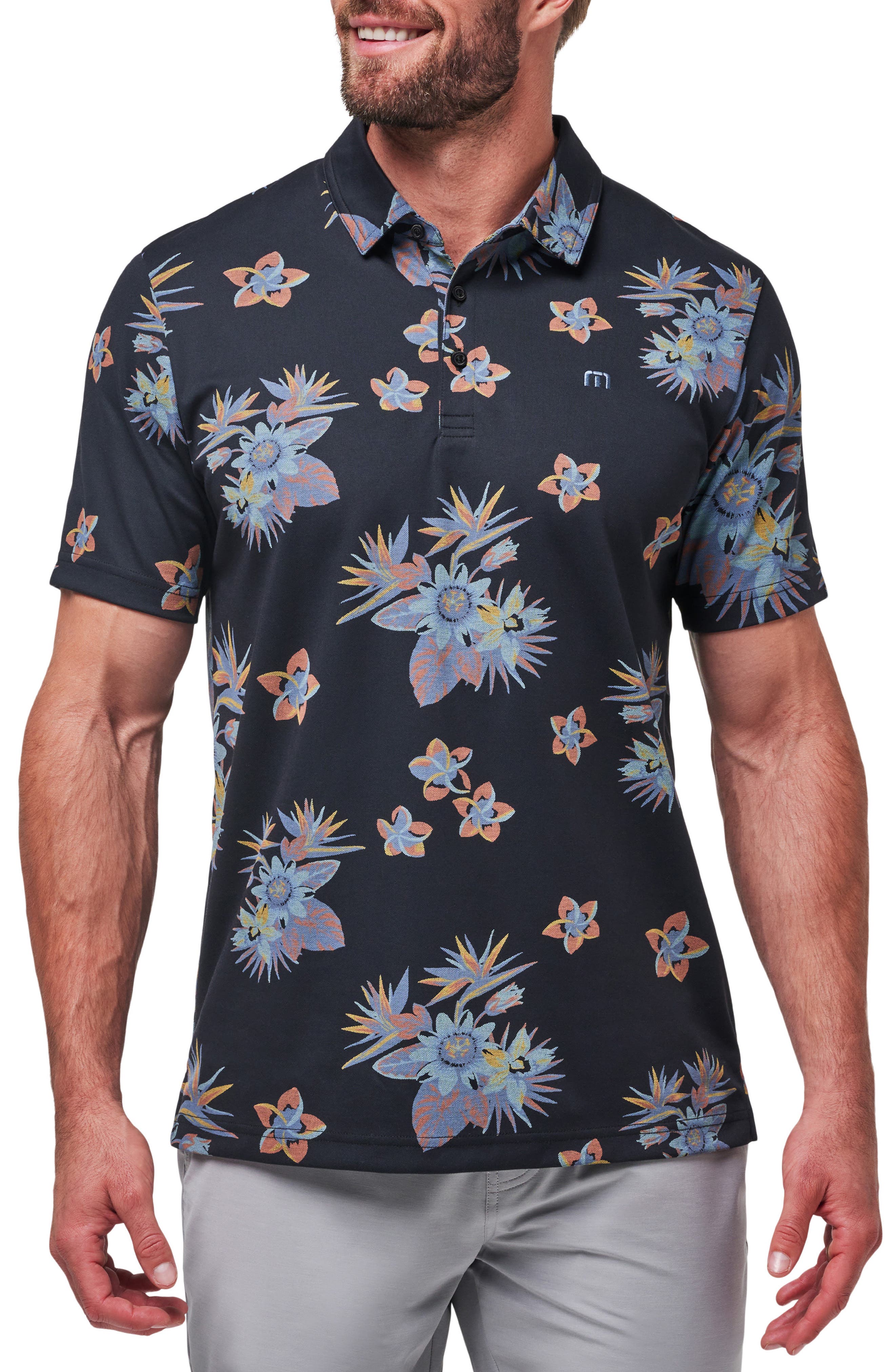 TravisMathew Secluded Island Floral Piqué Polo